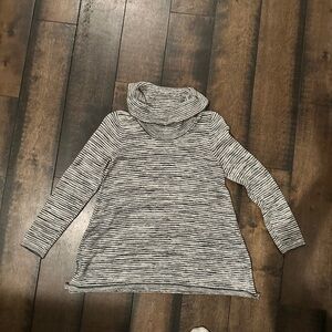 Striped Cowl Neck Sweater